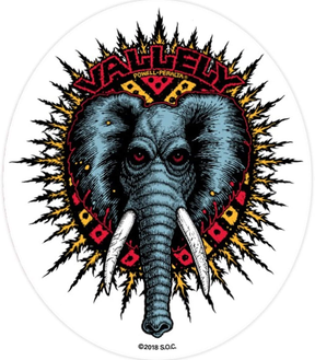 Powell Peralta Elephant Sticker Round Grey White 5inch (2 pack)