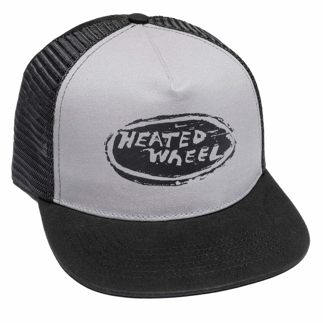 The Heated Wheel Oval Hat Grey Black Snapback