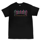 Thrasher Double Flame Neon SS Tshirt Black Blue Pink S