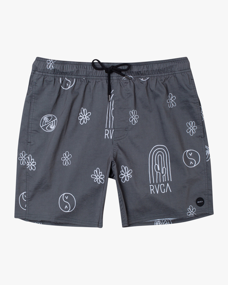 RVCA Barnes Elastic Trunks Mens Charcoal L