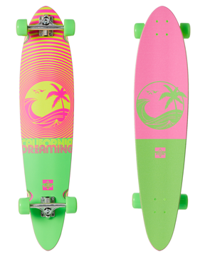 Dusters California Dreaming Longboard Skateboard Neon Green Pink 40"