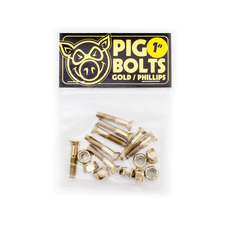 Pig Bolts Hardware Gold 1" Phillips