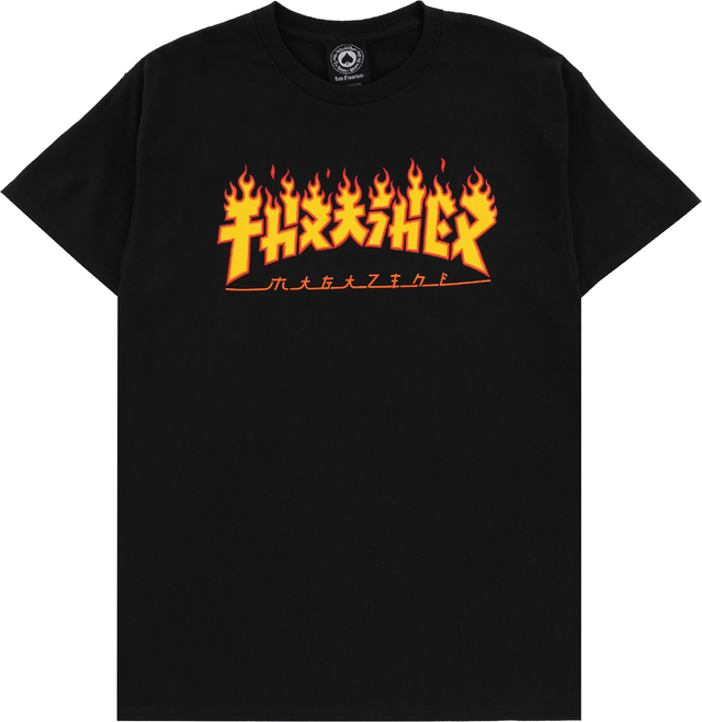 Thrasher Godzilla Flame Tshirt Black