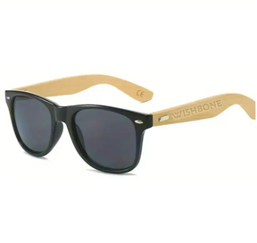 Wishbone Sunglasses Wood Arm Black Grey OneSize