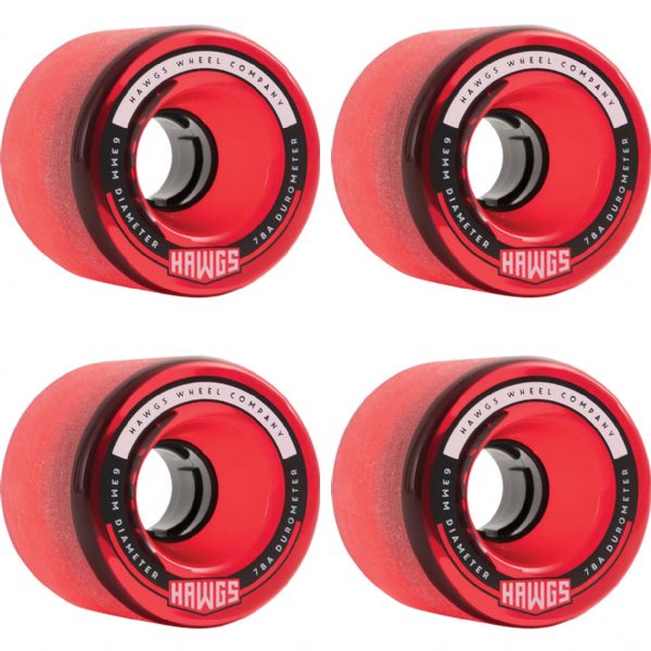 Hawgs Fattie Wheels Set Clear Red 63mm/78a