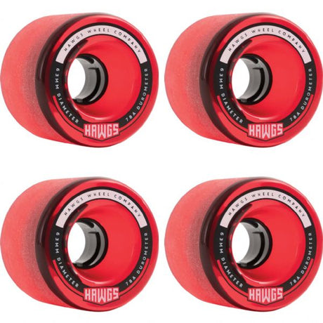 Hawgs Fattie Wheels Set Clear Red 63mm/78a