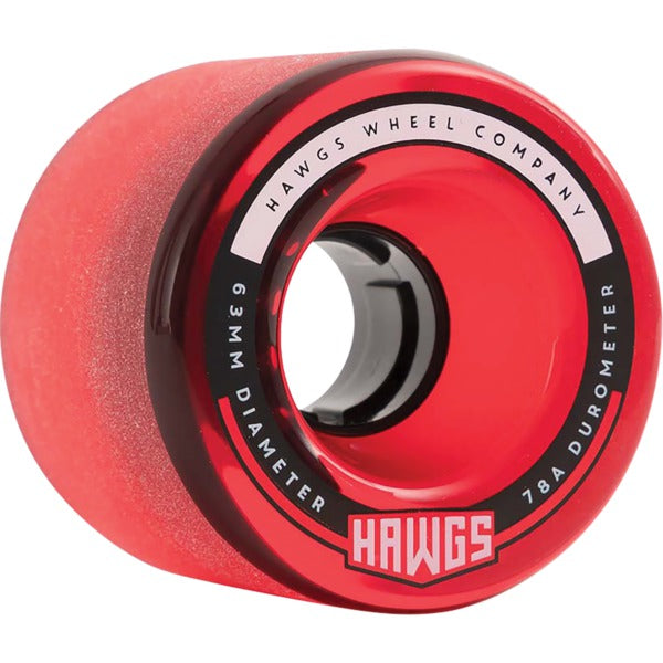 Hawgs Fattie Wheels Set Clear Red 63mm/78a
