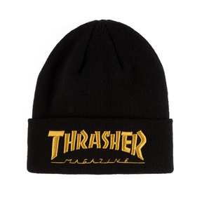 Thrasher Embroidered Logo Beanie Black Gold OneSize