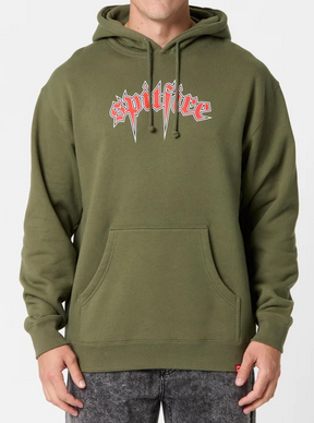 Spitfire Venom Hoodie Olive Red