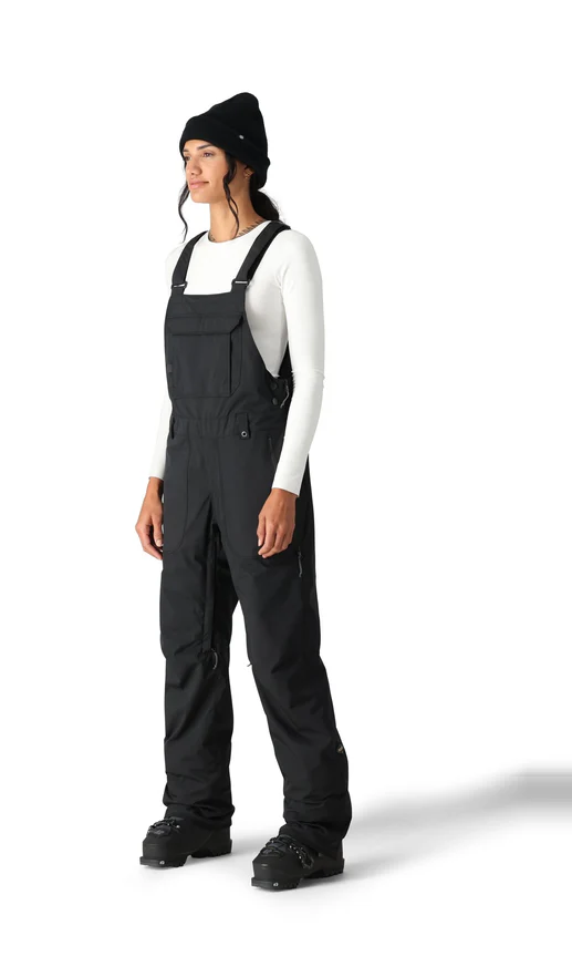 686 Black Magic Insulated Bibs Womens Black Geo Jaquard