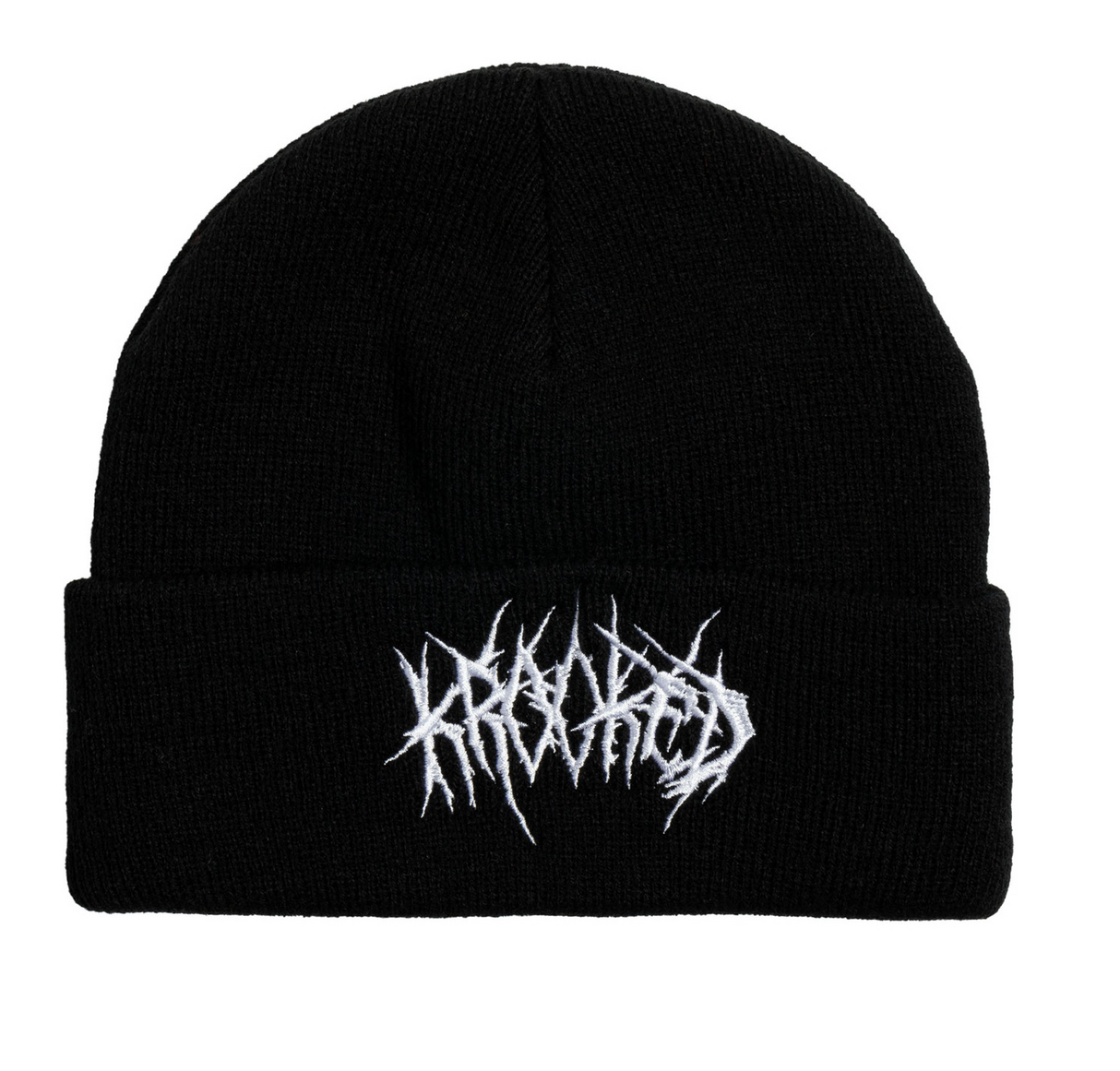 Krooked Necro Script Beanie Black White One Size