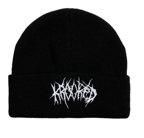 Krooked Necro Script Beanie Black White One Size