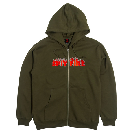Spitfire DemonSeed Embroidered ZipUp Hoodie Olive
