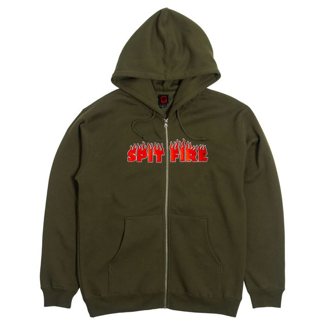 Spitfire DemonSeed Embroidered ZipUp Hoodie Olive