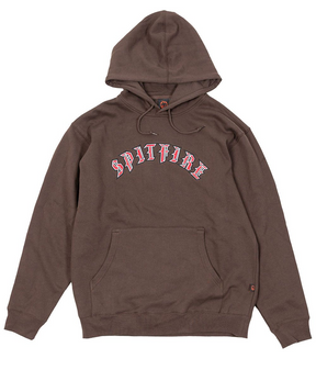 Spitfire Old English Logo Fill Hoodie Brown