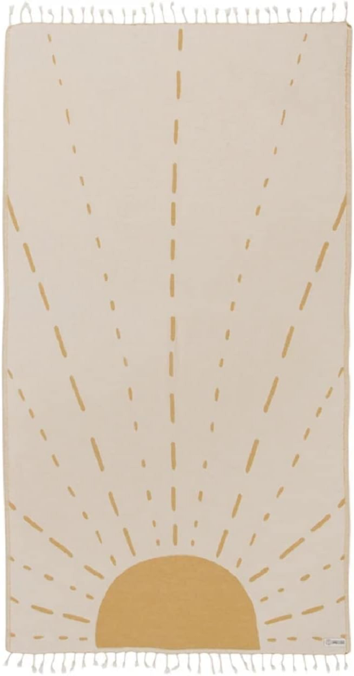 Sand Cloud Sunburst Surfrider Towel Yellow Tan 37 x 66