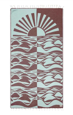 Sand Cloud Ripple Block Towel Aqua 37 x 67