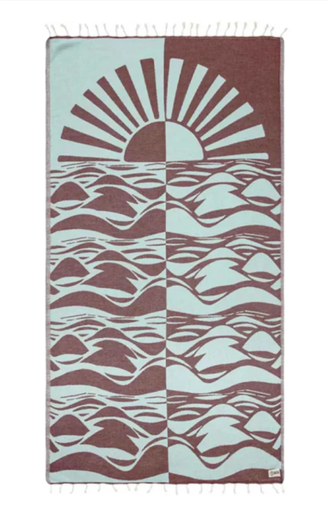 Sand Cloud Ripple Block Towel Aqua 37 x 67