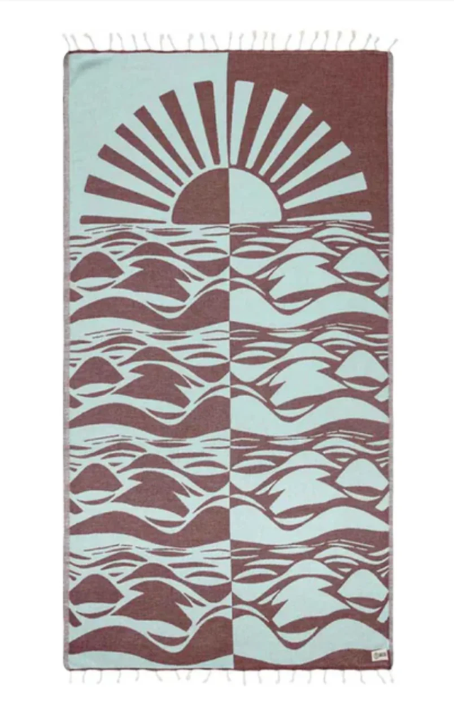 Sand Cloud Ripple Block Towel Aqua 37 x 67