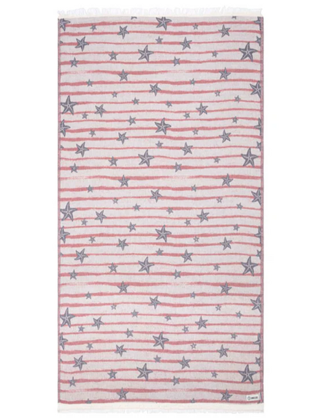 Sand Cloud Starlight Towel Red White Blue 37 x 67