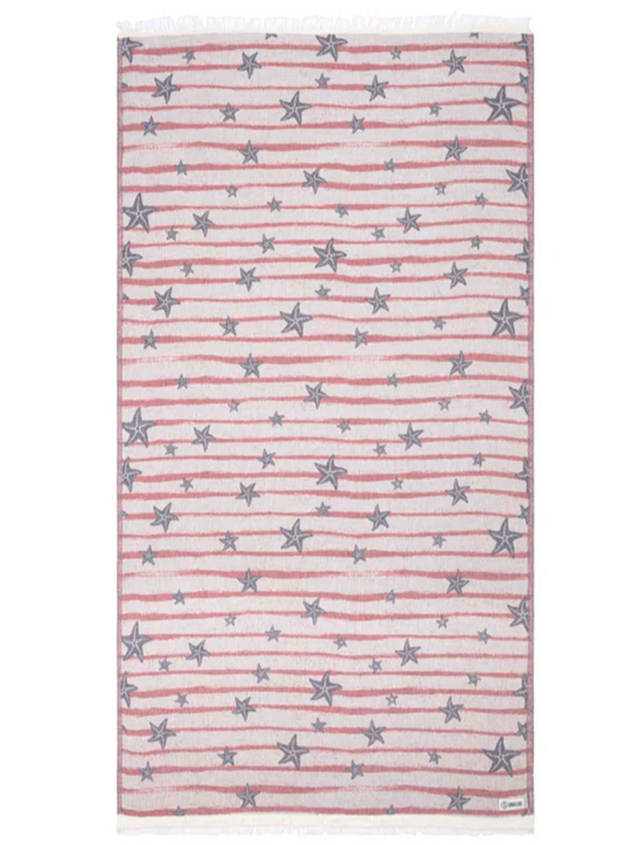 Sand Cloud Starlight Towel Red White Blue 37 x 67