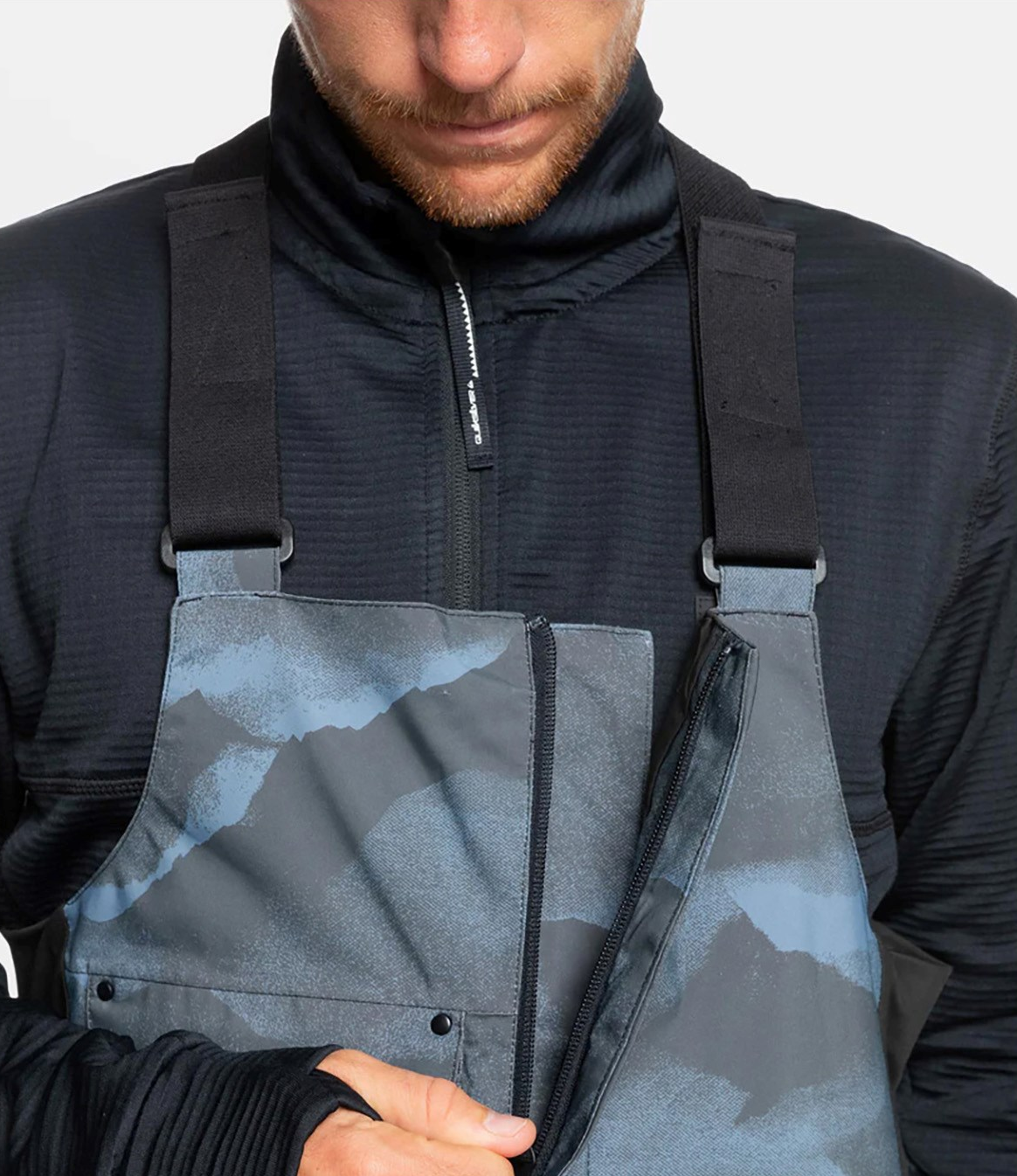 Quiksilver Utility Snow Bibs Mens Mountain Spray Flint