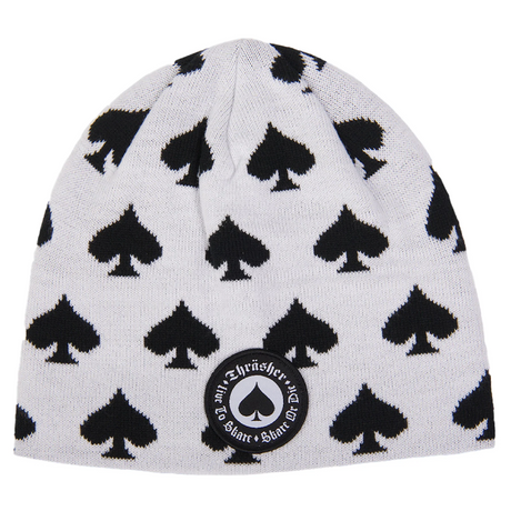 Thrasher Oath Skully Beanie White Black One Size