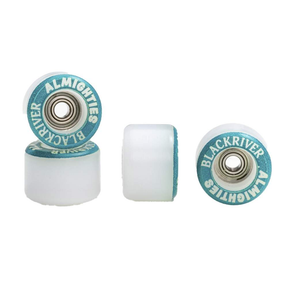 Blackriver Almighties Pro Fingerboard Wheels Set Teal White 7.6mm