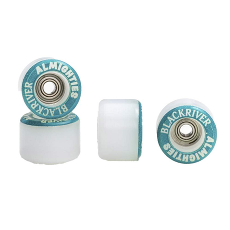 Blackriver Almighties Pro Fingerboard Wheels Set Teal White 7.6mm