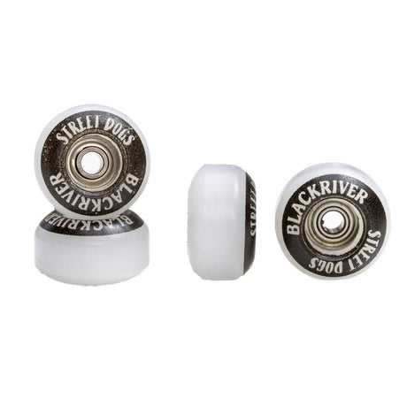 Blackriver Street Dogs Fingerboard Wheels Set White Black 7.75mm