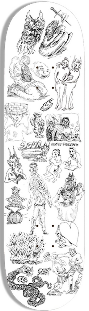 Sour Gustav Sketchbook Skateboard Deck Off White 8.25