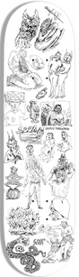 Sour Gustav Sketchbook Skateboard Deck Off White 8.25