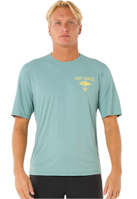 Rip Curl Icon SurfLite UPF Short Sleeve Mens Blue Lagoon