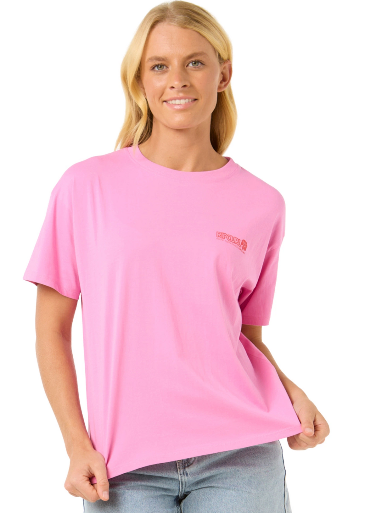 Rip Curl Ocean Tech Relaxed Tshirt Womens Pink XS