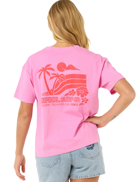 Rip Curl Ocean Tech Relaxed Tshirt Womens Pink