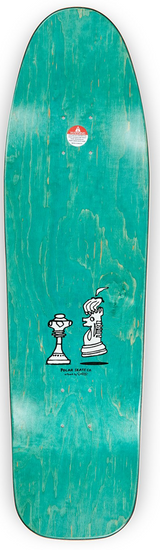 Polar Checkmate DB Skateboard Deck White Green 8.625 jr