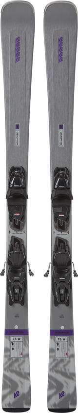 K2 Disruption 76 Womens QuickClick Ski Binding Combo Grey Purple 156