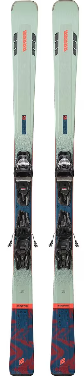 K2 Disruption 78c Womens QuickClick Ski Binding Combo Mint Blue 146