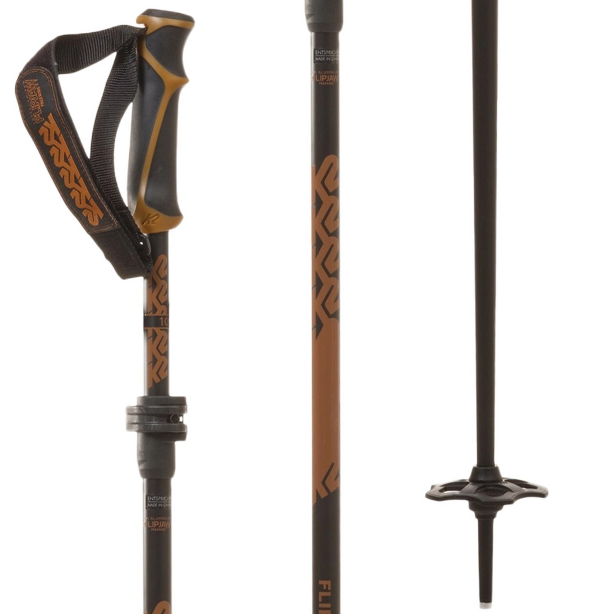 K2 FlipJaw FreeRide Ski Poles Brown Black 120cm