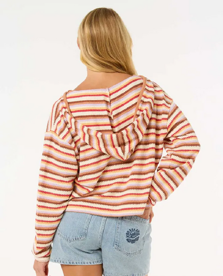 Rip Curl Bobbi Knit Hoodie Womens Red Yellow