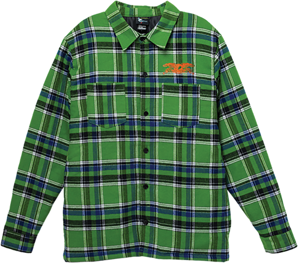 ANTI HERO BASIC EAGLE FLANNEL JACKET MEDIUM GRN/BLUE