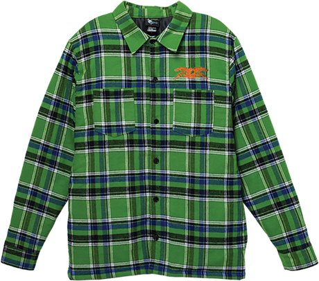 ANTI HERO BASIC EAGLE FLANNEL JACKET LARGE GRN/BLUE