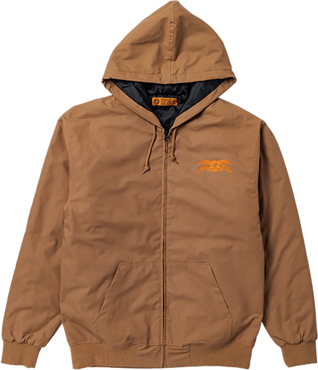 ANTI HERO BASIC EAGLE RIPSTOP HOOD JACKET SMALL BROWN