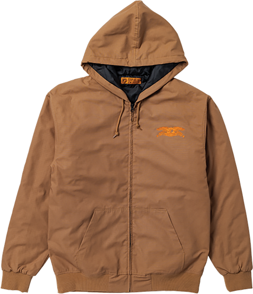 ANTI HERO BASIC EAGLE RIPSTOP HOOD JACKET SMALL BROWN