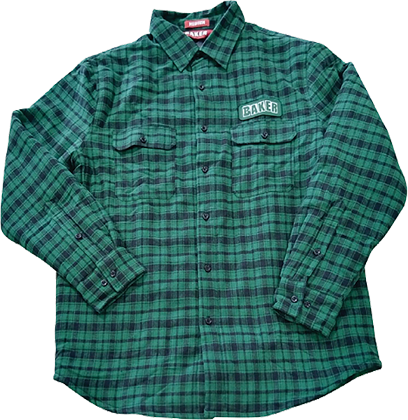 BAKER BRAND LOGO FLANNEL JACKET SMALL-GREEN