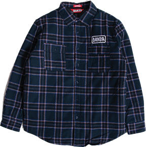 BAKER CRUST FLANNEL JACKET MEDIUM BLUE PLAID