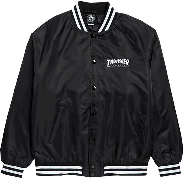THRASHER MAG LOGO DUGOUT JACKET XLARGE BLACK/WHITE