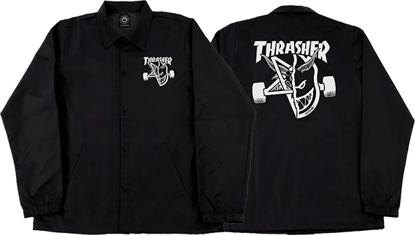THRASHER SF THRASH AND BURN COACH JACKET LARGE BLACK