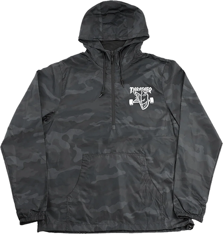 THRASHER SF THRASH/BURN ANORAK JACKET XLARGE BLK CAMO