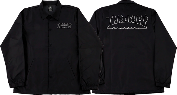 THRASHER SHADOW MAG LOGO COACH JACKET SMALL BLACK